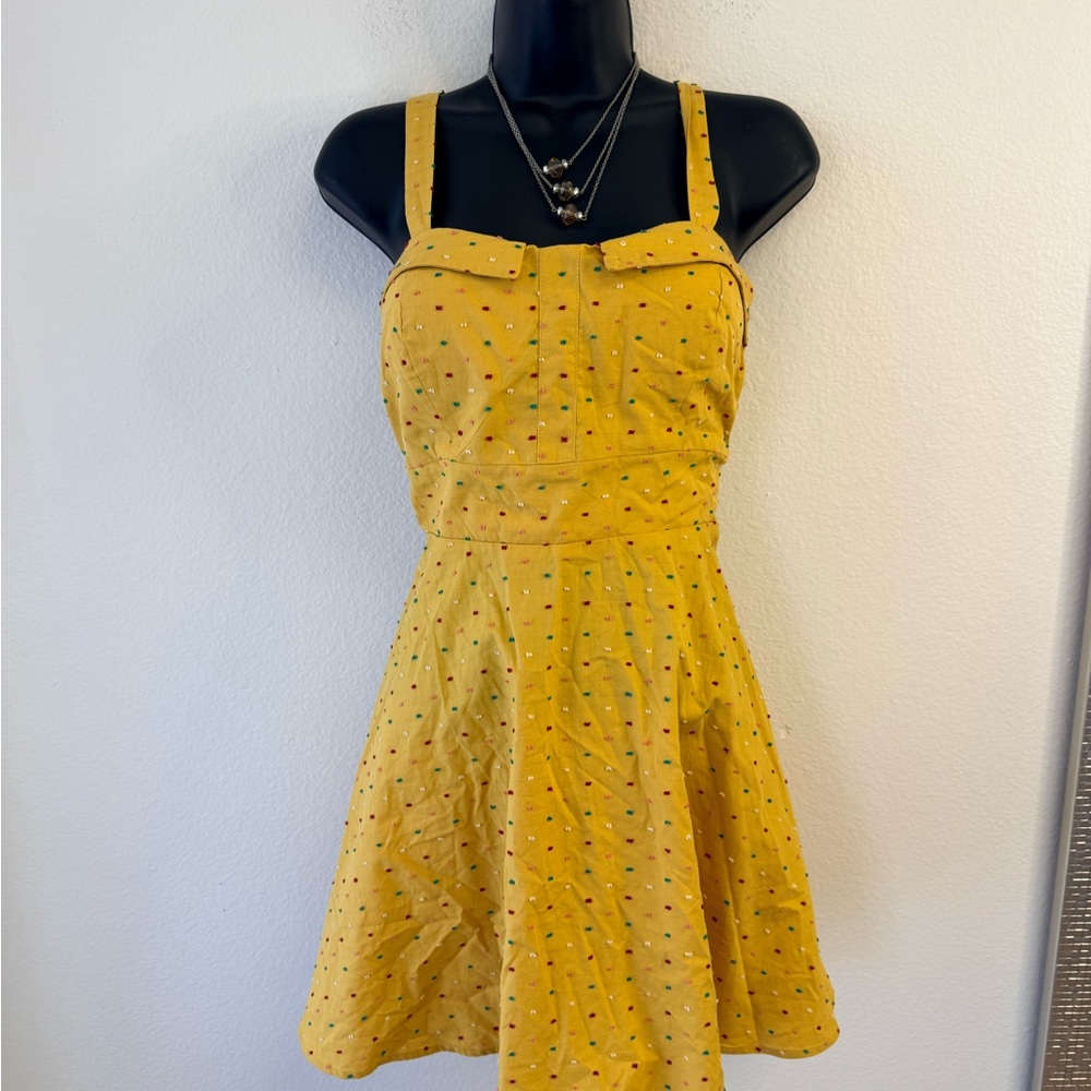 HeartSoul Yellow Mini Dress with Polka Dots